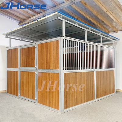 La pleine boîte portative en bambou galvanisée de cheval cale le cadre en acier de 3.5m 3.6m