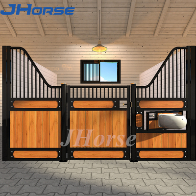 La stalle articulée de cheval de conception de la porte 3D lambrisse les boîtes portatives extérieures de portes d'avants de stalle de cheval