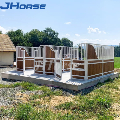 Écuries préfabriquées de cheval en métal de vue en acier de haute résistance de tube avec le toit durable