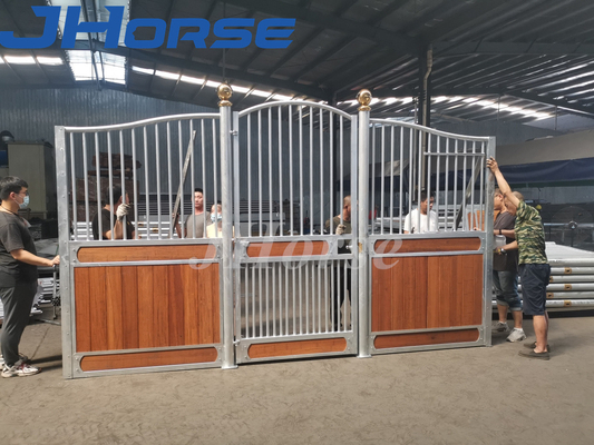 La poudre noire extérieure stable de cadre en acier de cheval de portes de pivot a enduit