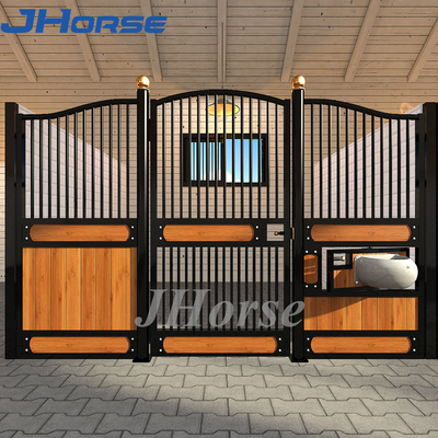 Portes en bambou de stalle de cheval de cadre en acier, écuries préfabriquées faites sur commande de cheval
