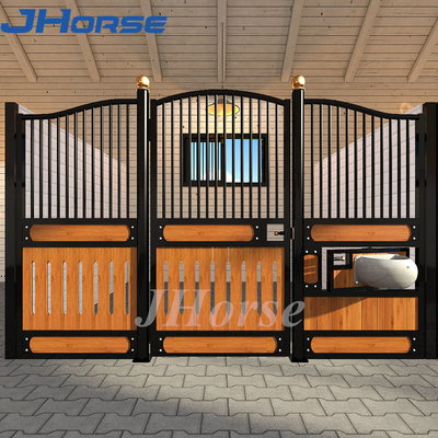 Panneaux stables de stalle de cheval de hangar d'équitation de pré en métal avec la porte coulissante