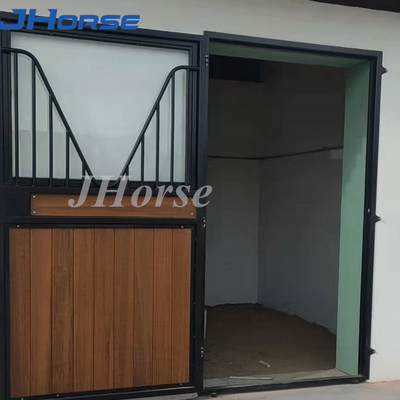 Avants stables de panneau de stalle de cheval noir enduit de poudre pour la Chine