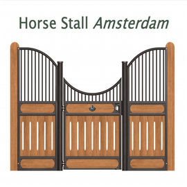 La stalle galvanisée modulaire de cheval affronte des panneaux avec la porte coulissante