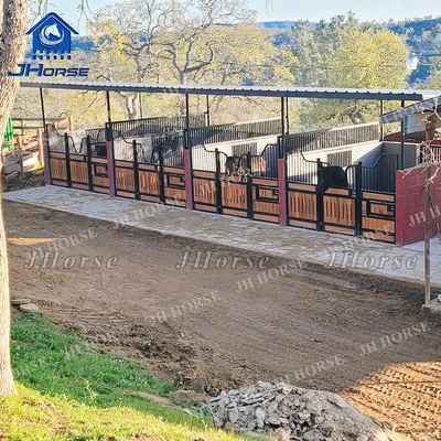 Installation facile Équipement équestre Produit préfabriqué Équipement agricole Box pour chevaux Grande porte d'entrée